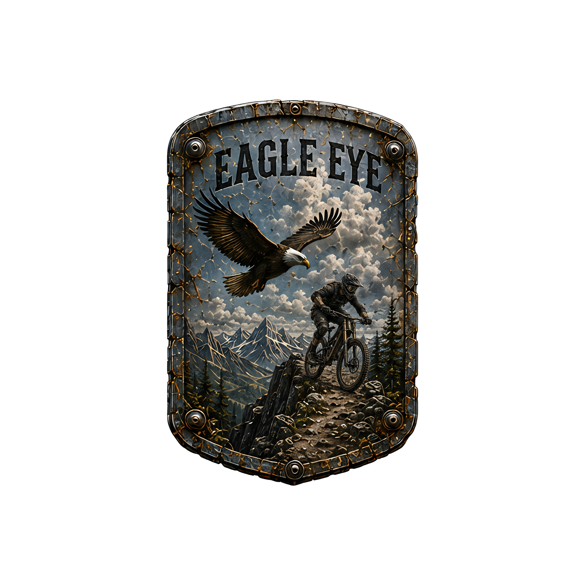 Eagle Eye Trail Relics Matte Die-Cut Sticker — artwork-only detail