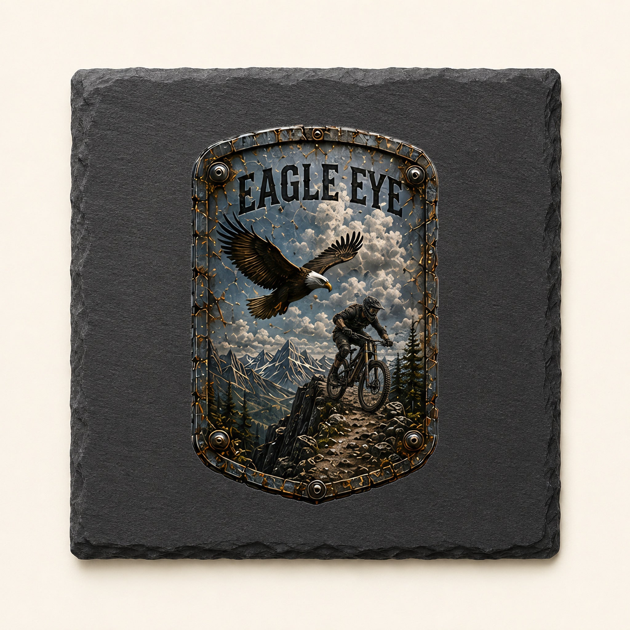 Eagle Eye Trail Relics Slate Coaster — primary product mockup