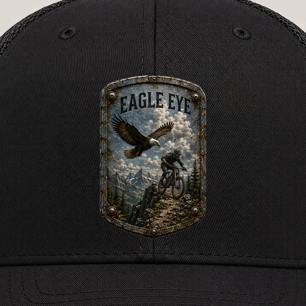 Eagle Eye Trail Relics Mid-Pro Curved-Brim Cap — front decoration close-up