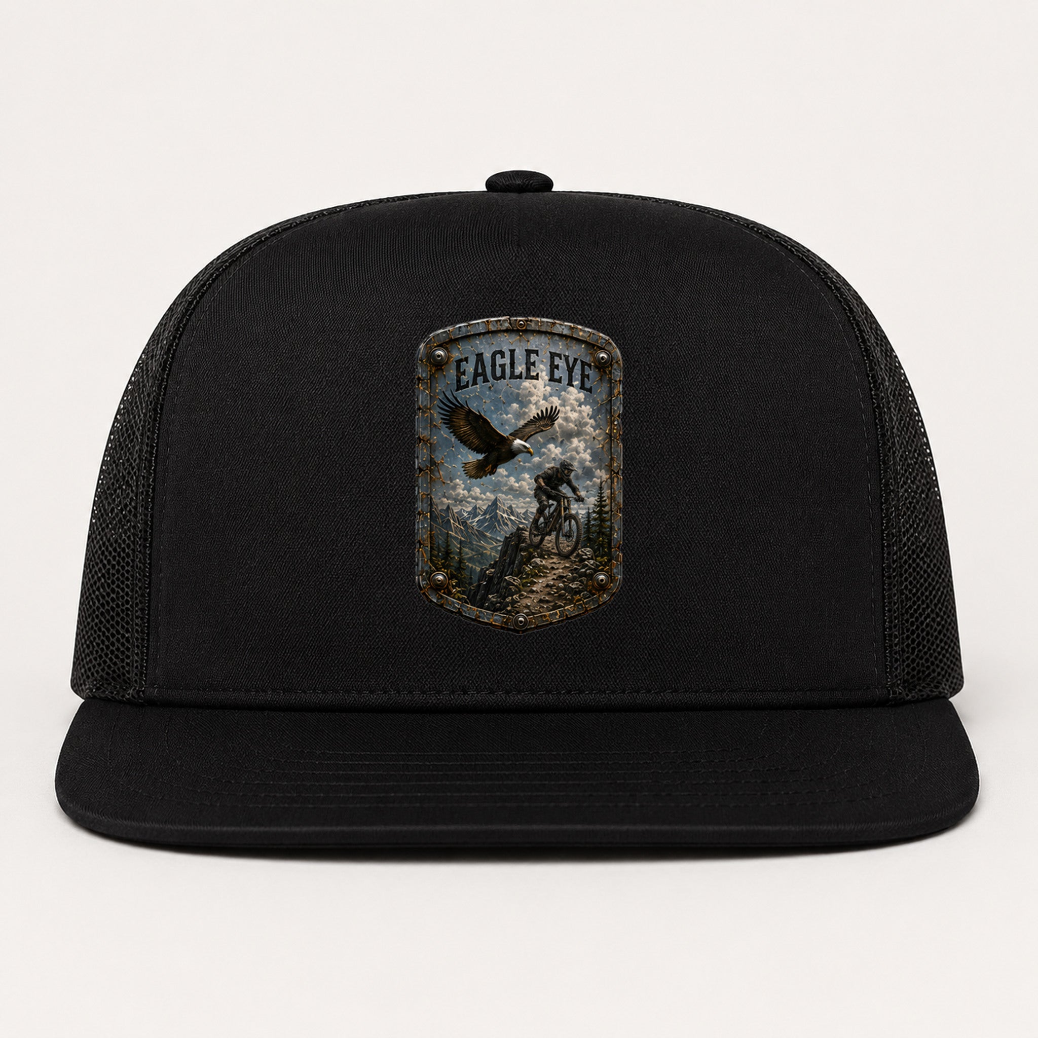 Eagle Eye Trail Relics Flat-Brim Cap — primary product mockup