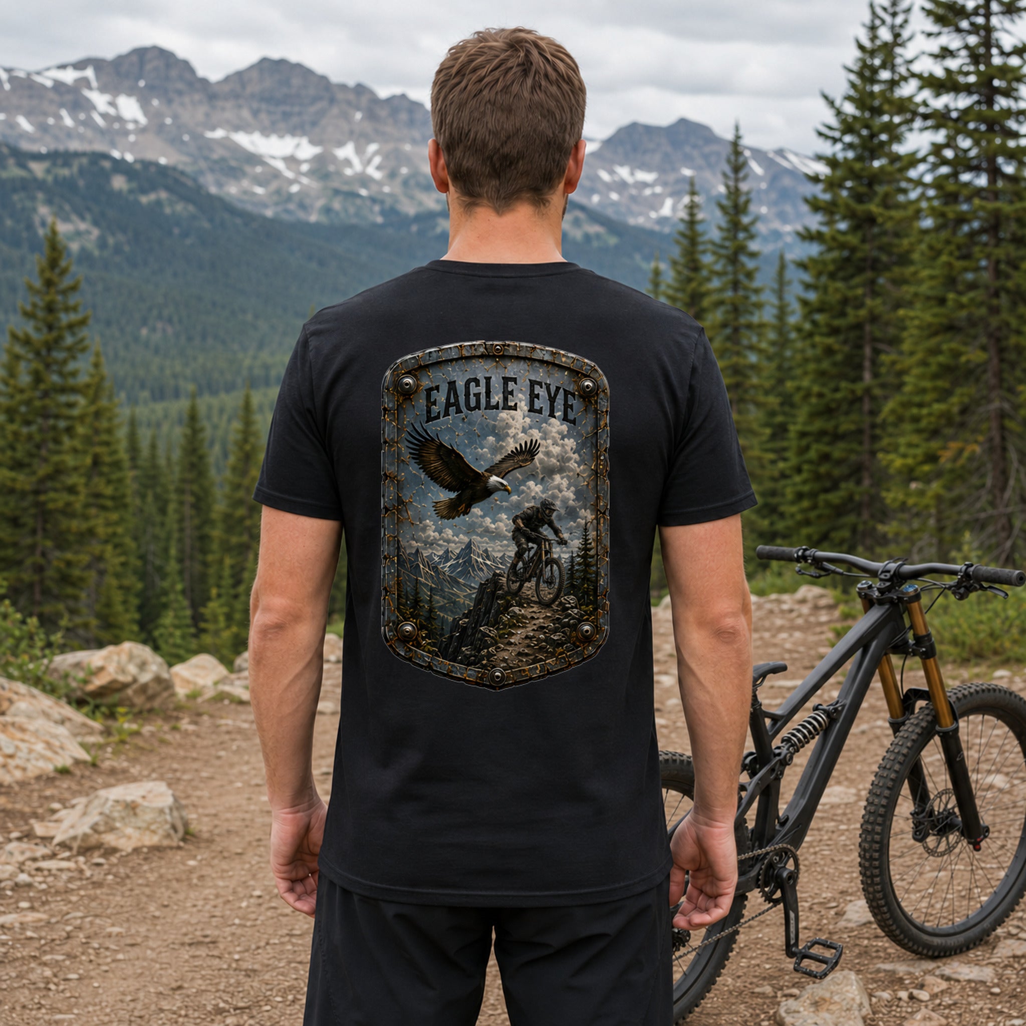 Eagle Eye Trail Relics T-Shirt — realistic lifestyle back view