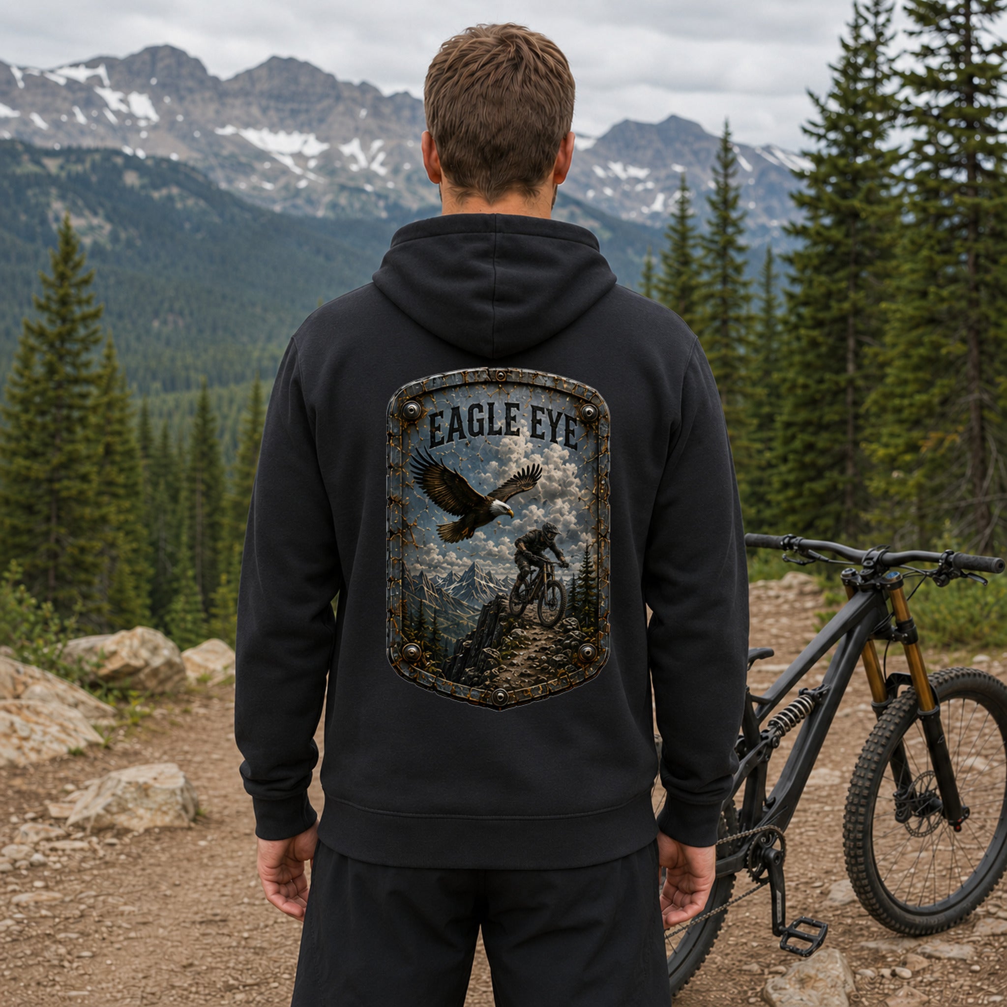 Eagle Eye Trail Relics Zip Hoodie — realistic lifestyle back view