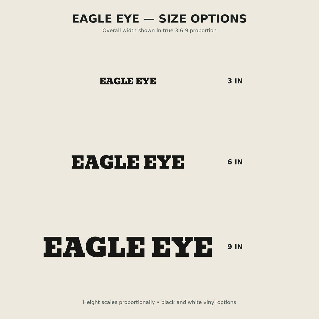 Eagle Eye Trail Relics Name-Only Cut Vinyl Decal — size options
