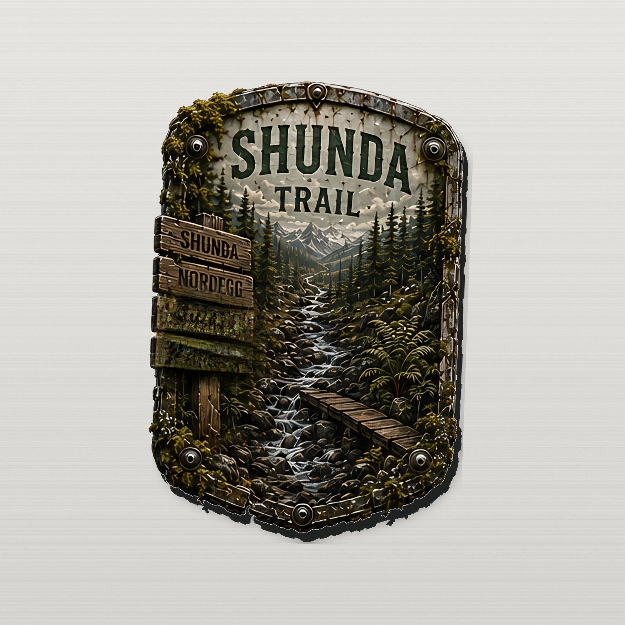 Shunda Trail Trail Relics Contour Magnet — side-edge close-up