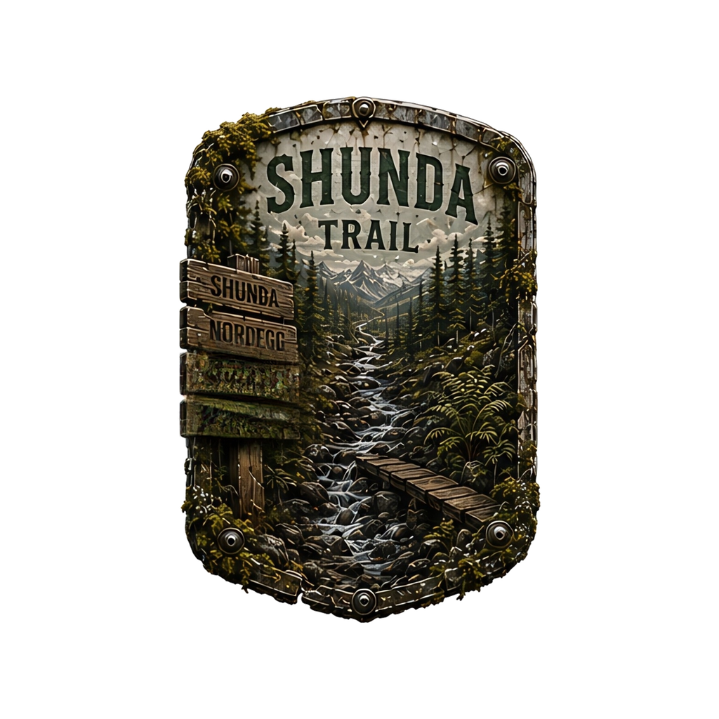 Shunda Trail Trail Relics Contour Magnet — artwork-only detail