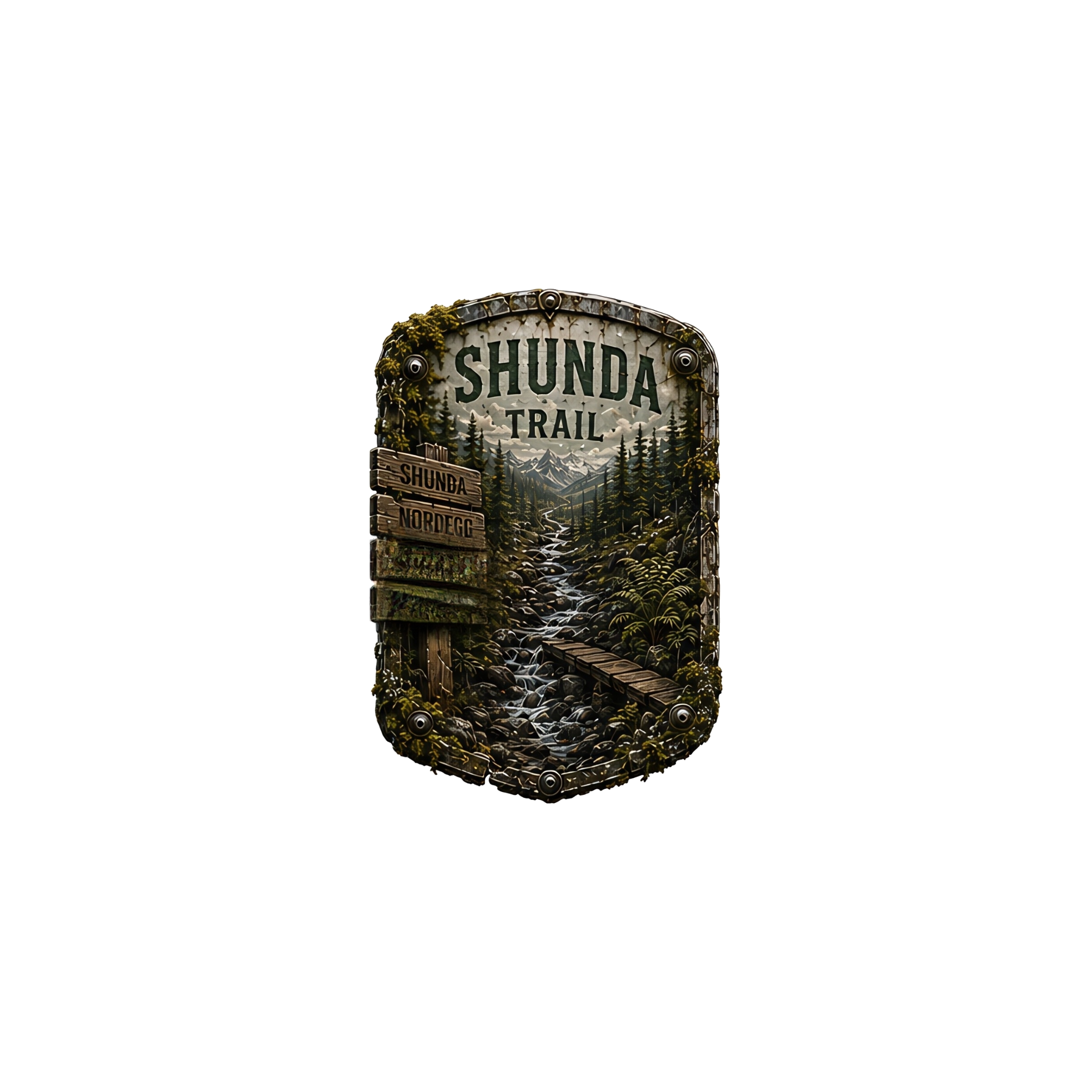 Shunda Trail Trail Relics Matte Die-Cut Sticker — artwork-only detail