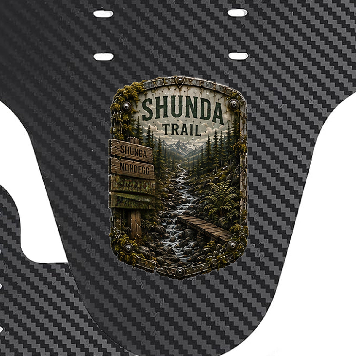 Shunda Trail Trail Relics Mountain Bike Mudguard — print-placement close-up