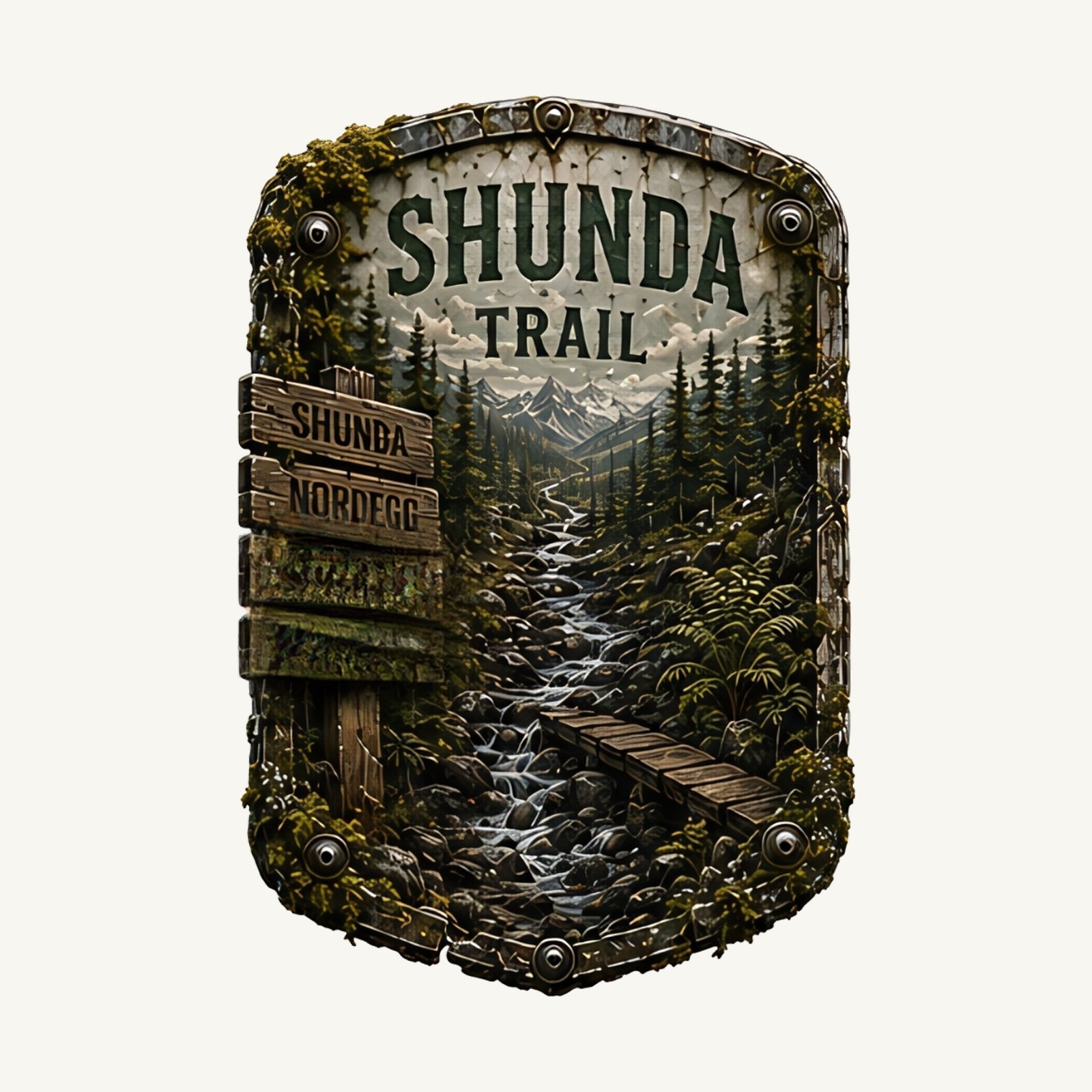 Shunda Trail Trail Relics Mountain Bike Mudguard — artwork-only detail