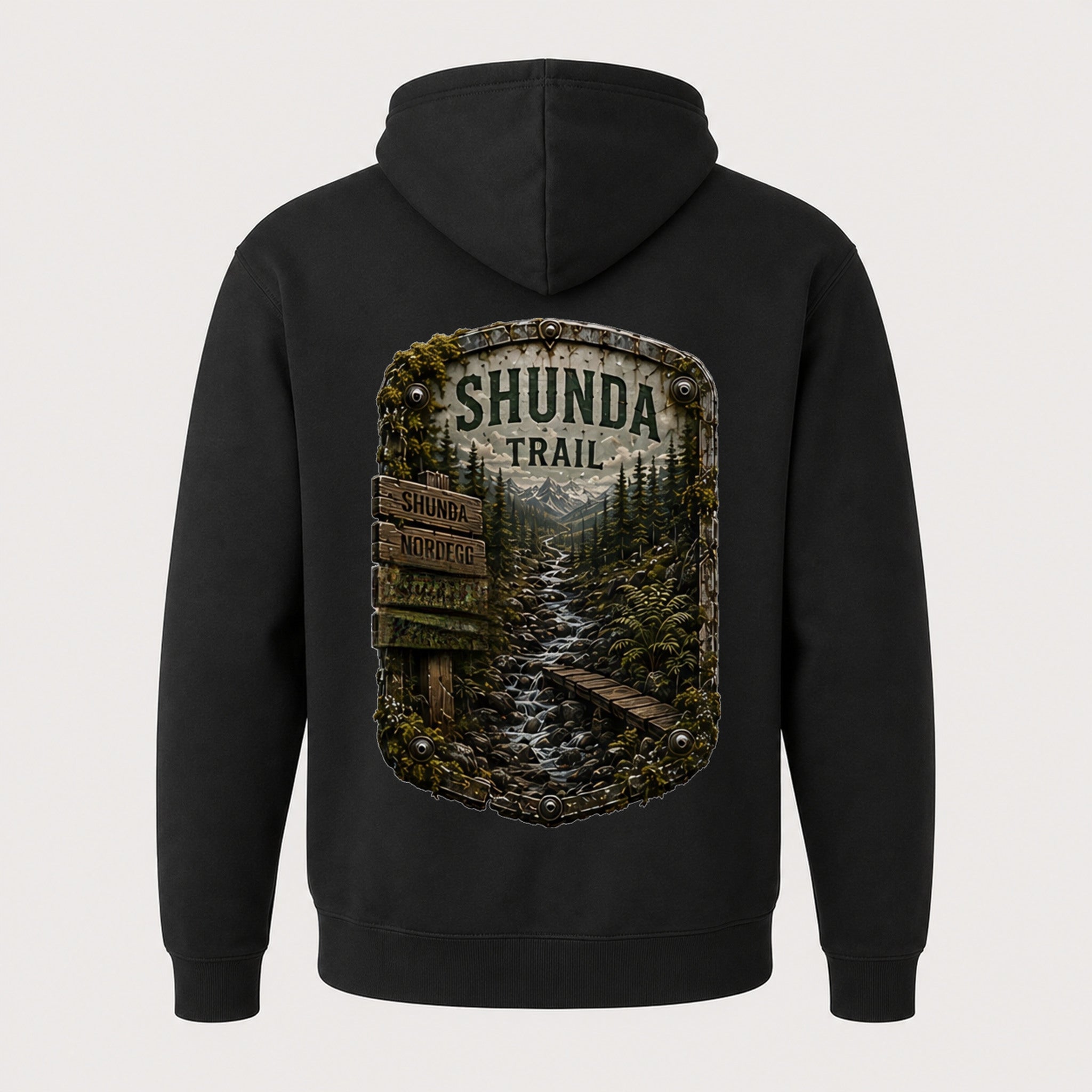 Shunda Trail Trail Relics Zip Hoodie — back mockup / hero