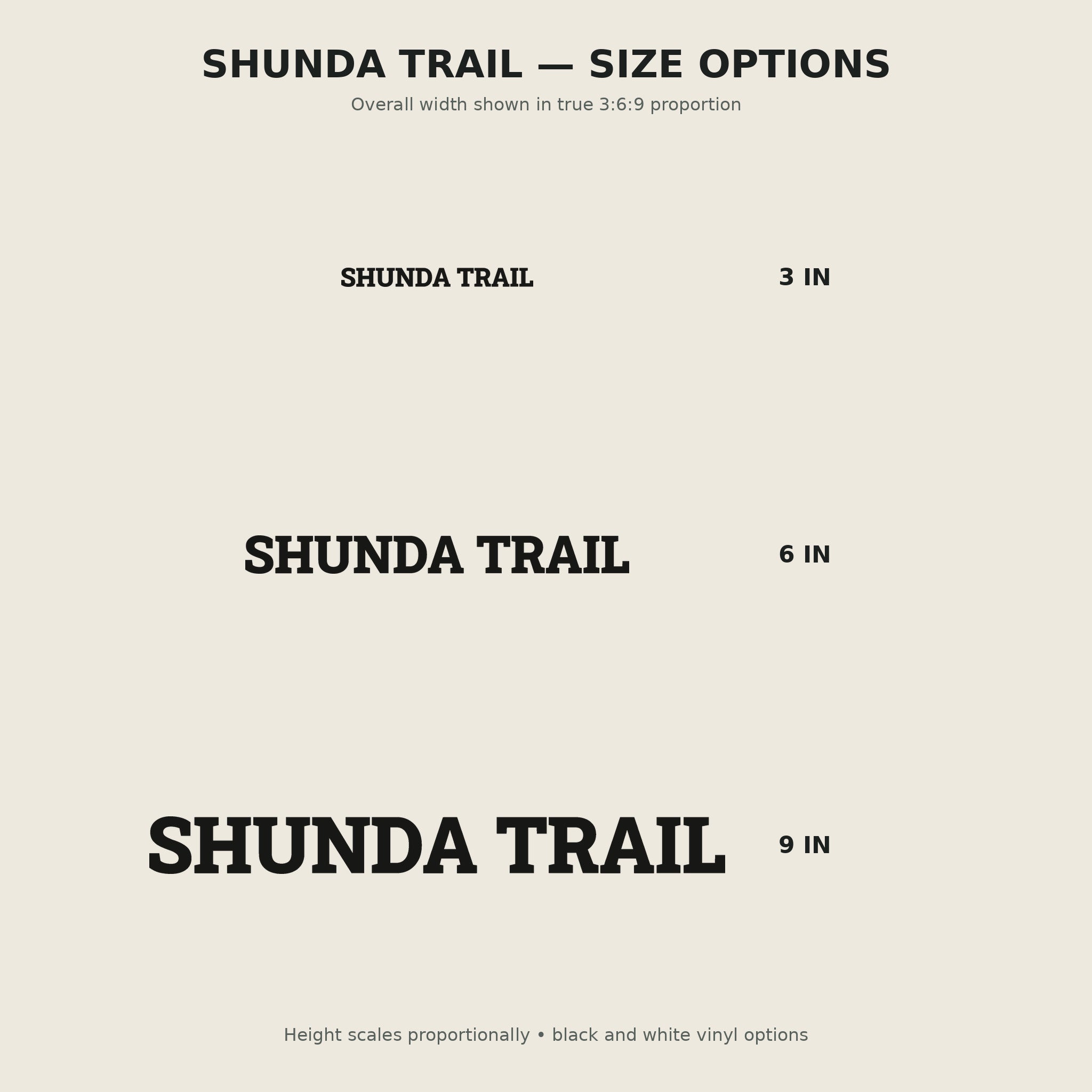 Shunda Trail Trail Relics Name-Only Cut Vinyl Decal — size options