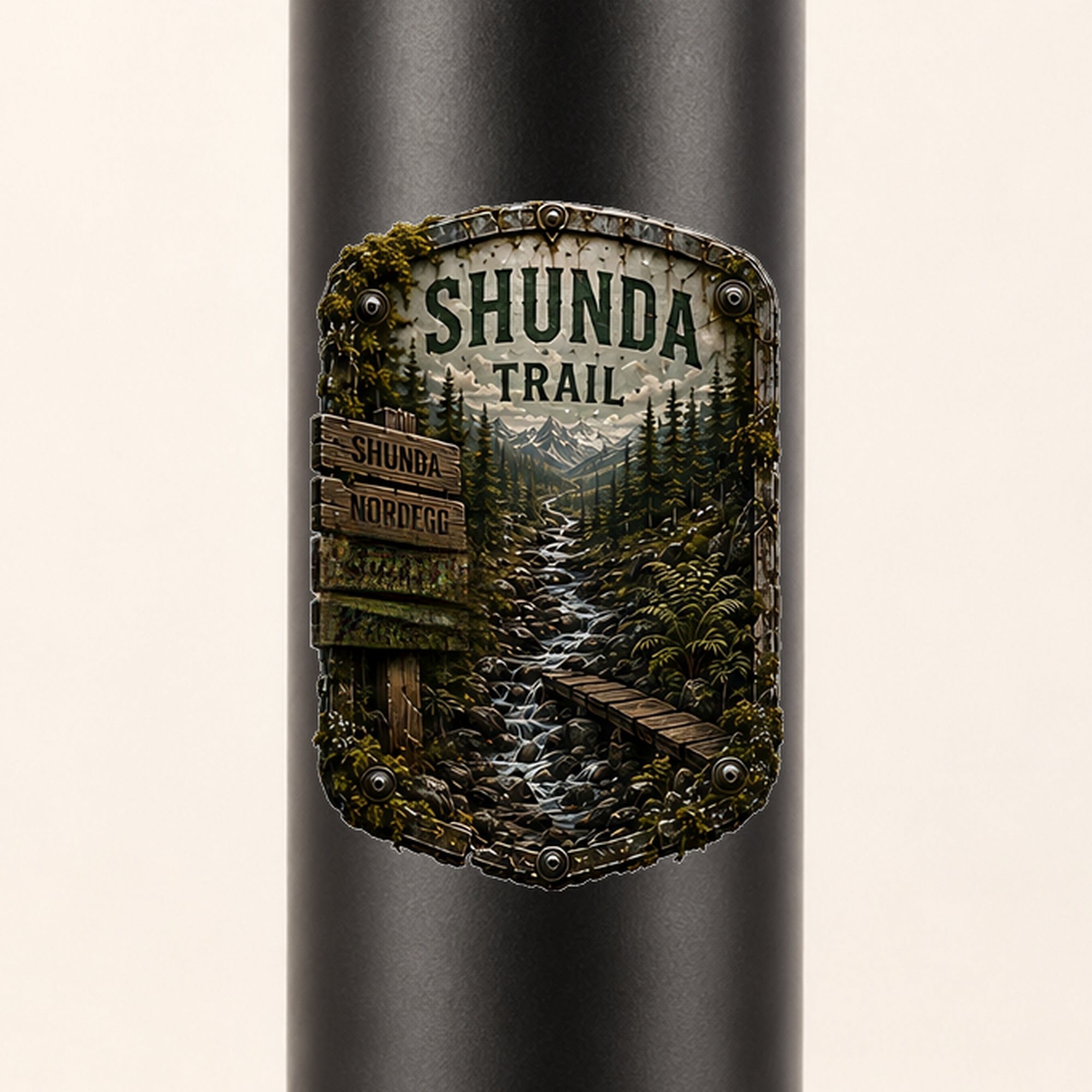 Shunda Trail Trail Relics Insulated Straw Bottle — UV-print close-up