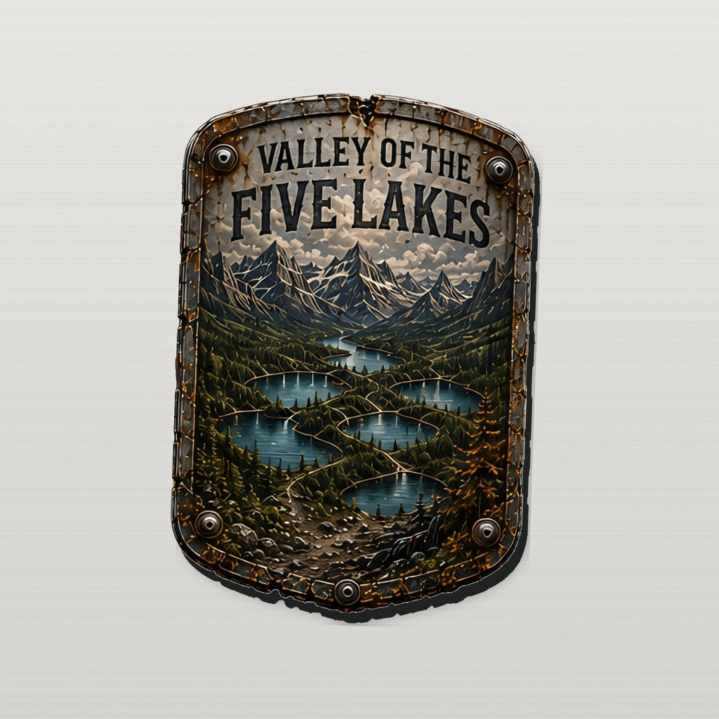 Valley of the Five Lakes Trail Relics Contour Magnet — side-edge close-up