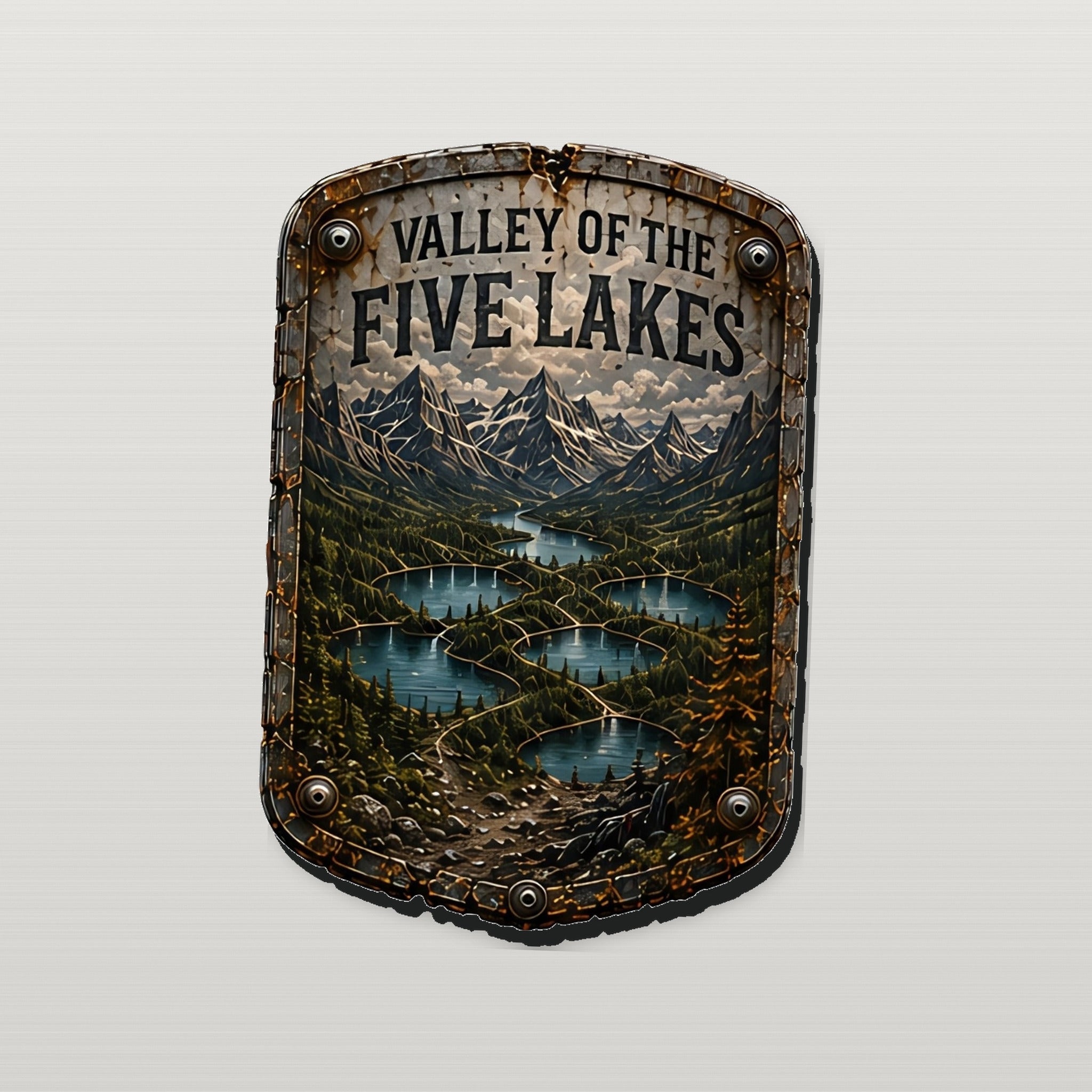 Valley of the Five Lakes Trail Relics Contour Magnet — side-edge close-up
