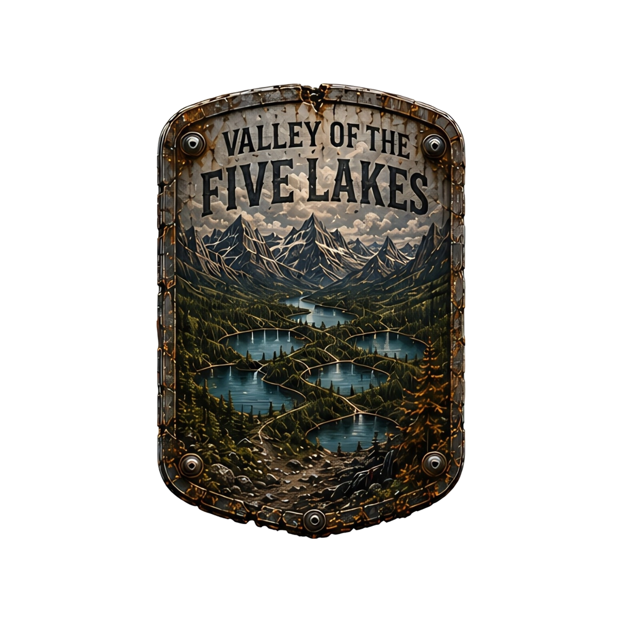 Valley of the Five Lakes Trail Relics Contour Magnet — artwork-only detail