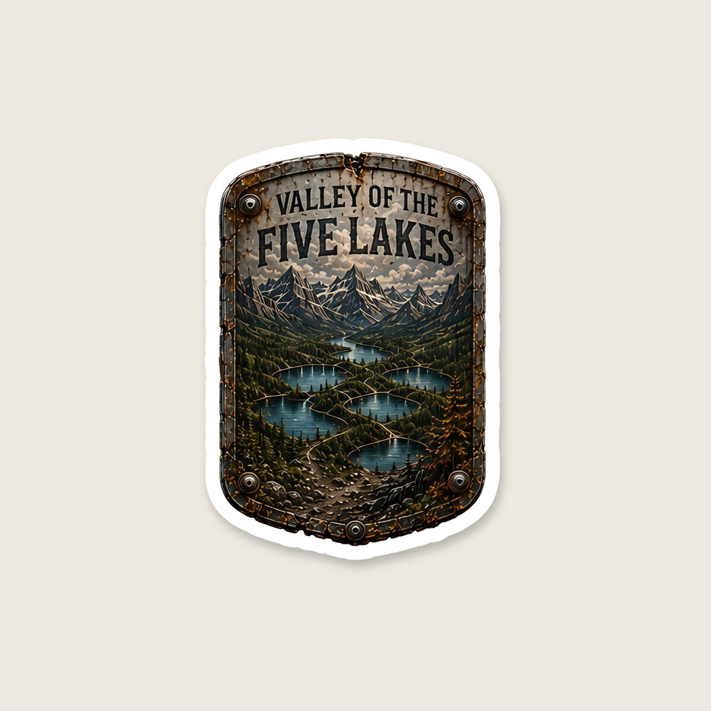 Valley of the Five Lakes Trail Relics Matte Die-Cut Sticker — sticker close-up