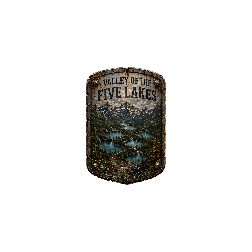 Valley of the Five Lakes Trail Relics Matte Die-Cut Sticker — artwork-only detail