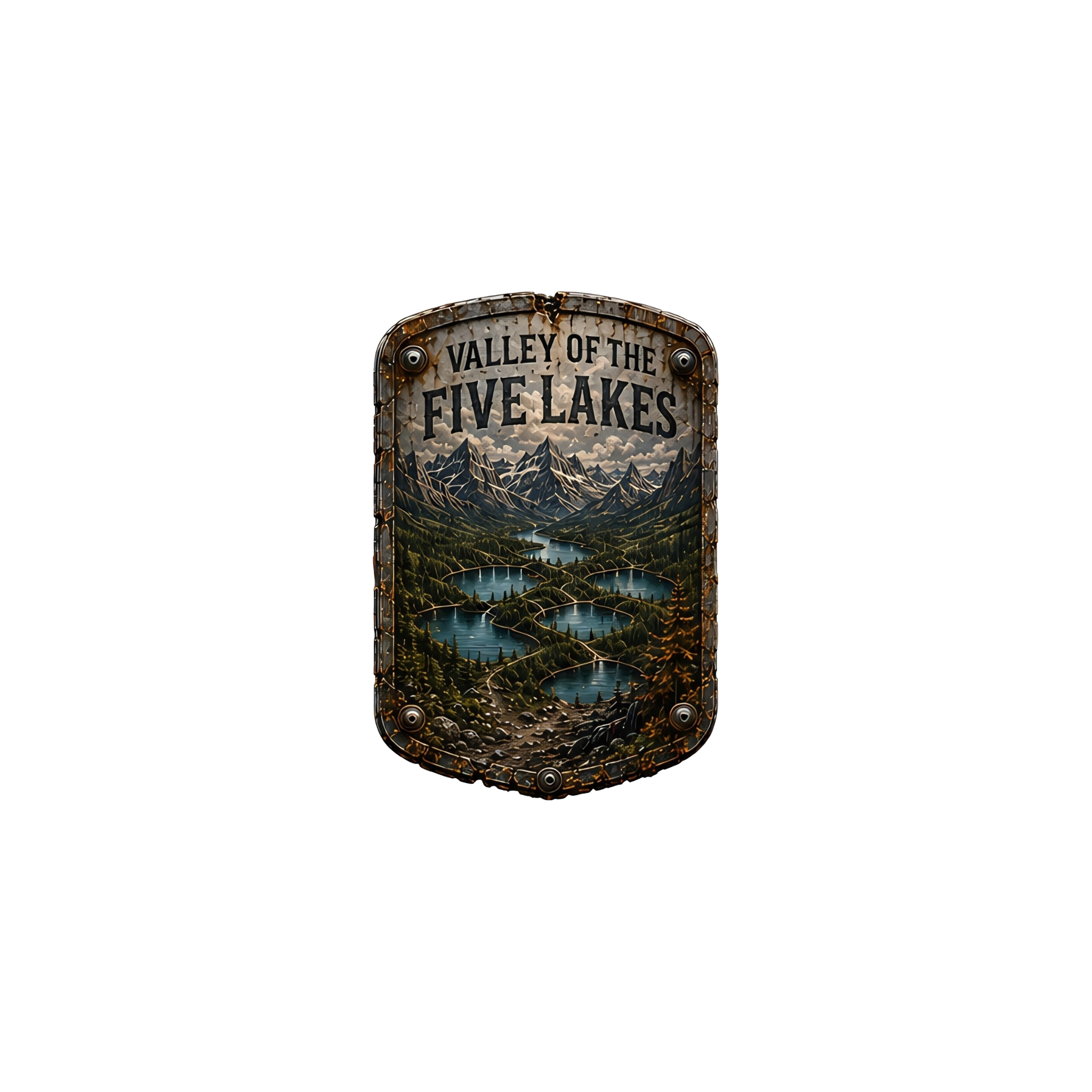Valley of the Five Lakes Trail Relics Matte Die-Cut Sticker — artwork-only detail