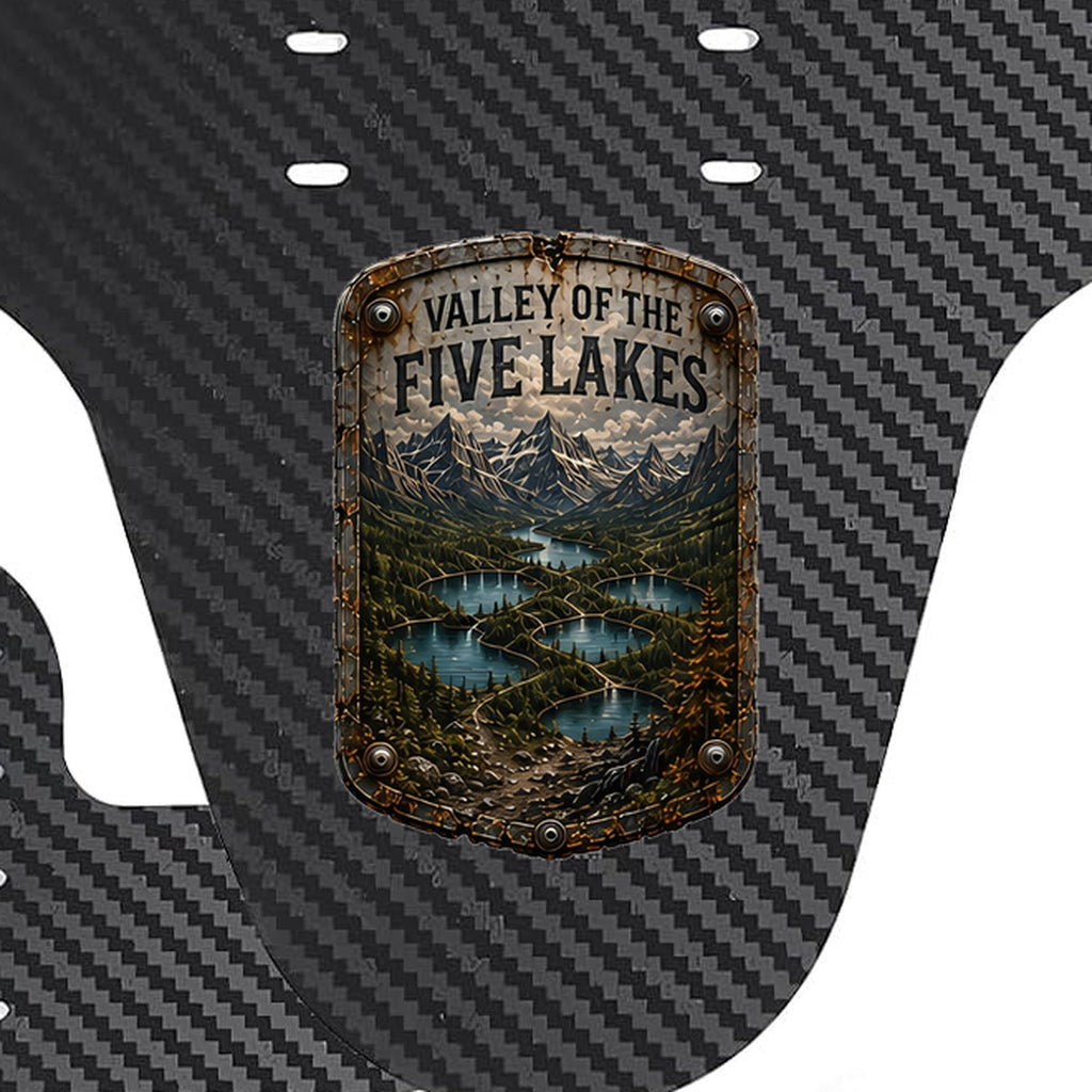 Valley of the Five Lakes Trail Relics Mountain Bike Mudguard — print-placement close-up