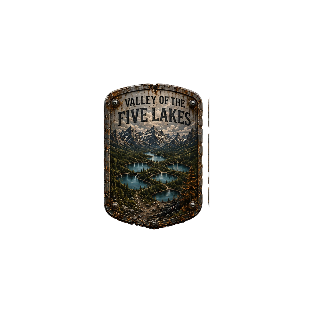 Valley of the Five Lakes Trail Relics Flat-Brim Cap — artwork-only detail