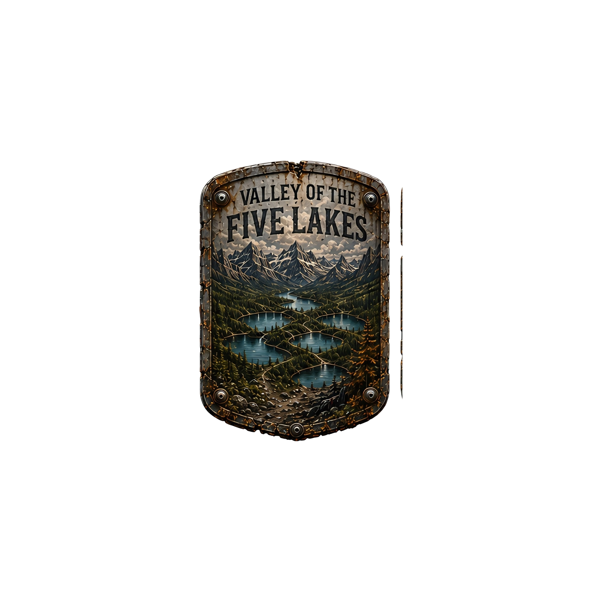 Valley of the Five Lakes Trail Relics Flat-Brim Cap — artwork-only detail