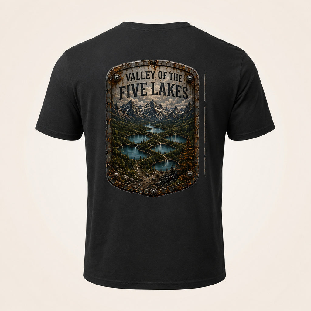 Valley of the Five Lakes Trail Relics T-Shirt — back mockup / hero
