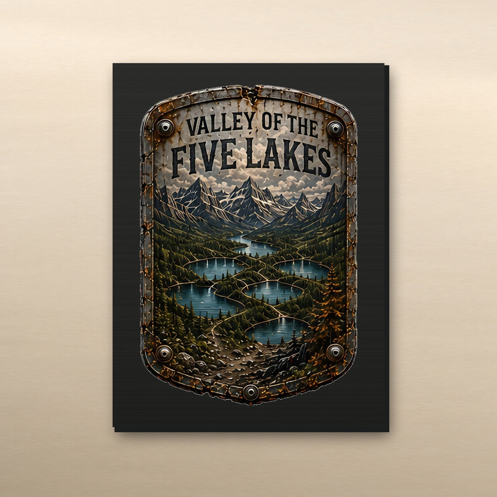 Valley of the Five Lakes Trail Relics Small-Format Metal Painting — 7.9 × 5.9 in view