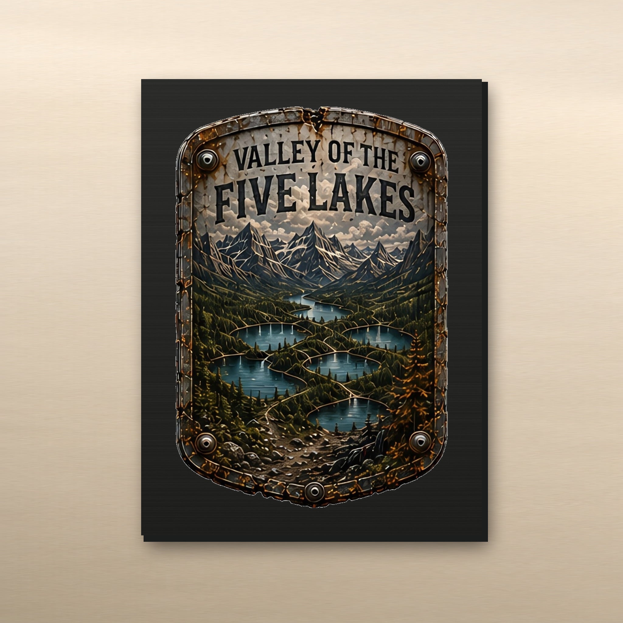 Valley of the Five Lakes Trail Relics Small-Format Metal Painting — 7.9 × 5.9 in view