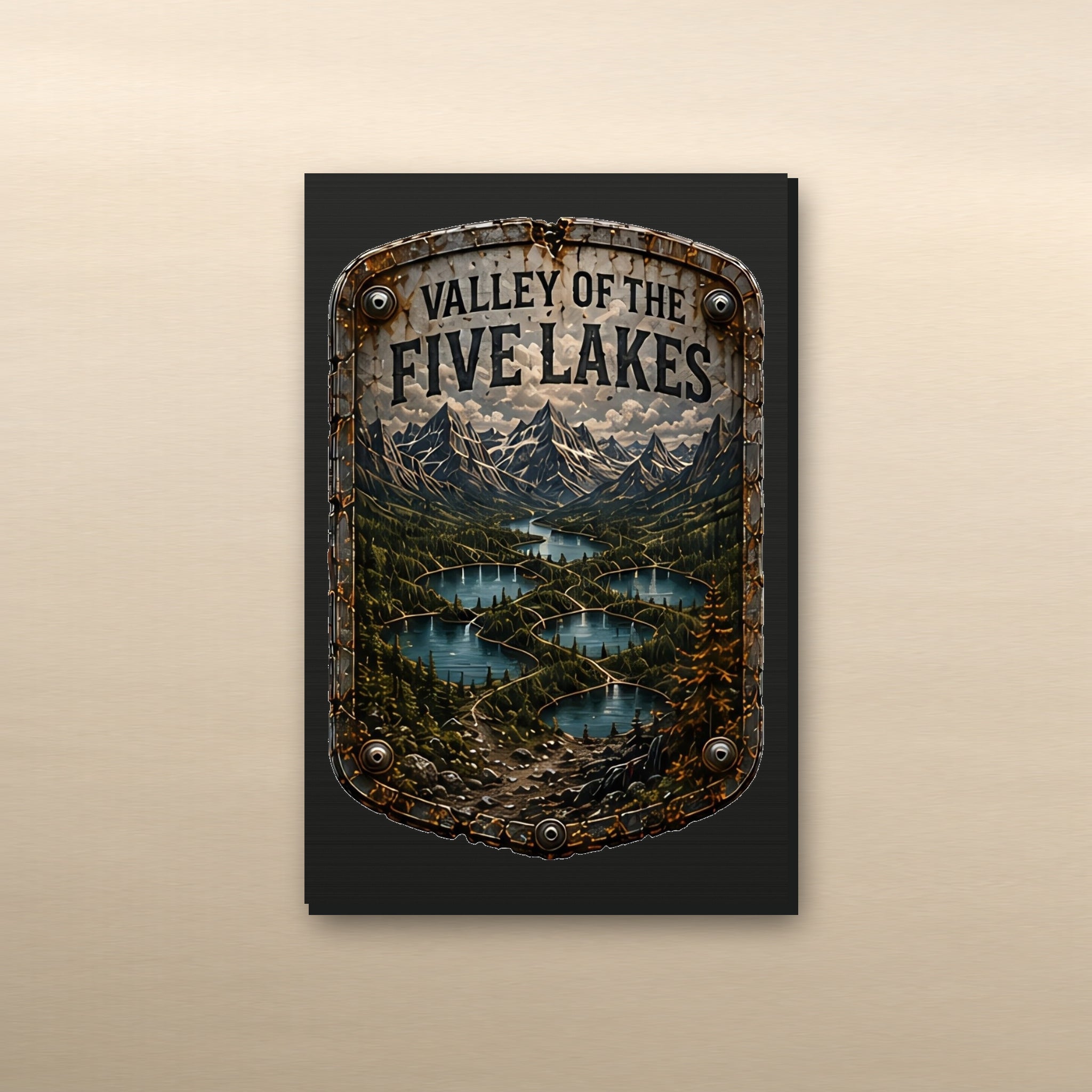 Valley of the Five Lakes Trail Relics Small-Format Metal Painting — 5.9 × 3.9 in view