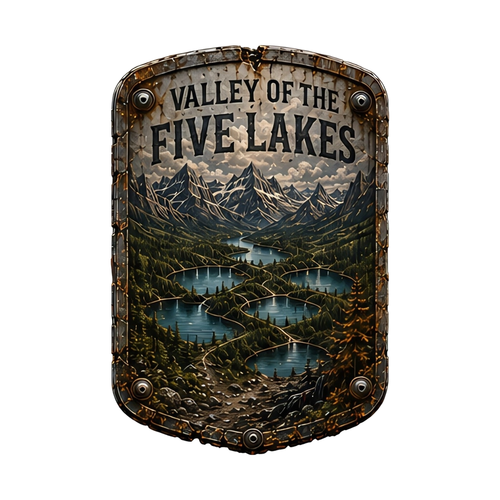 Valley of the Five Lakes Trail Relics Insulated Sport Bottle — artwork-only detail
