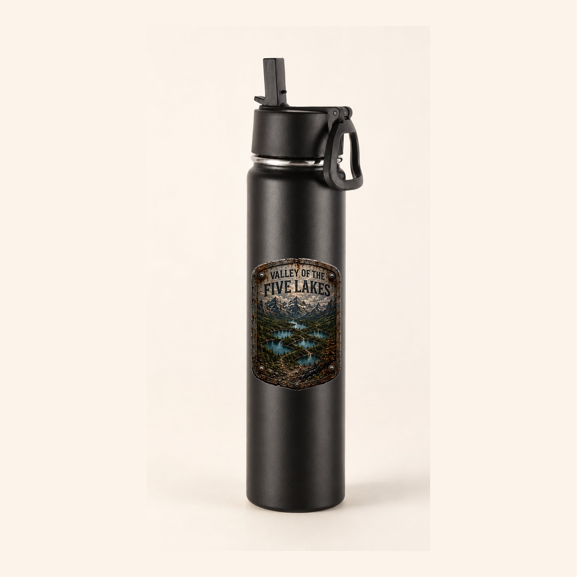 Valley of the Five Lakes Trail Relics Insulated Straw Bottle — primary product mockup