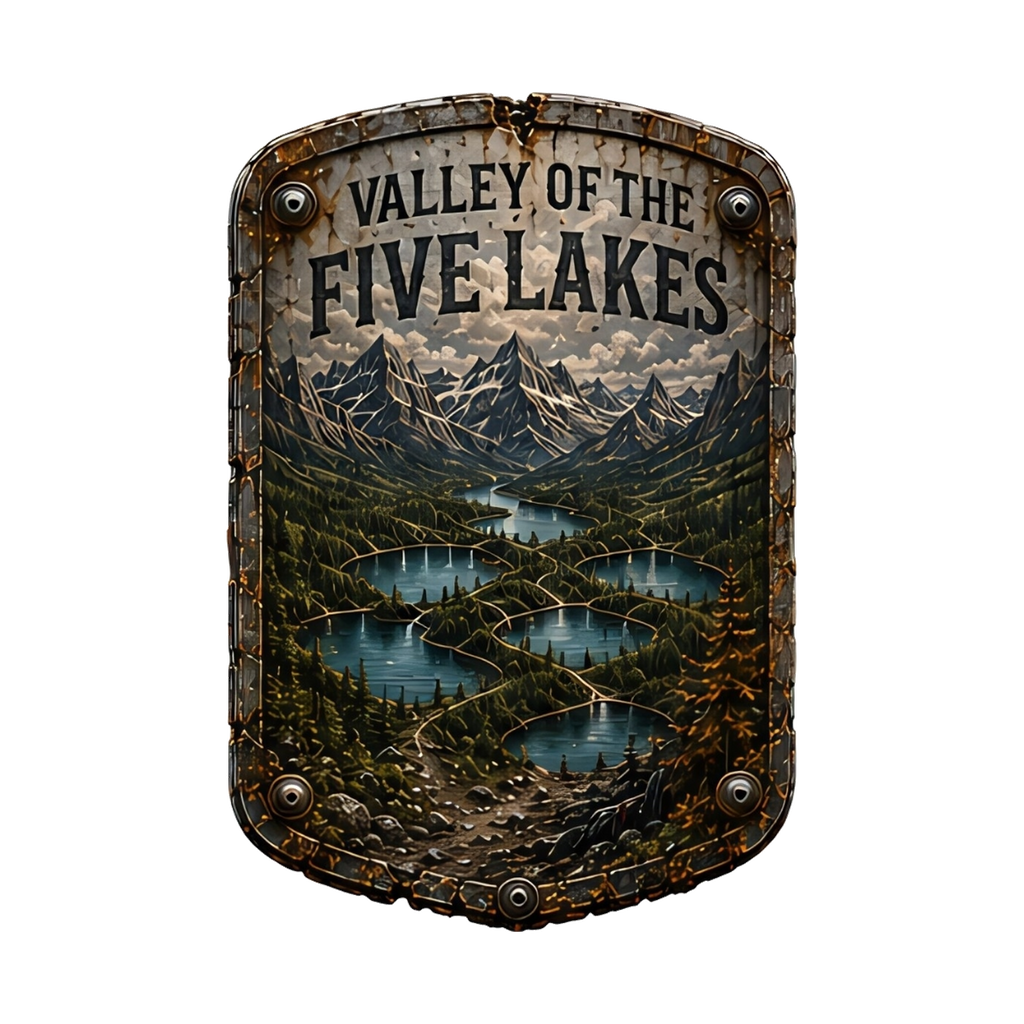 Valley of the Five Lakes Trail Relics Insulated Straw Bottle — artwork-only detail