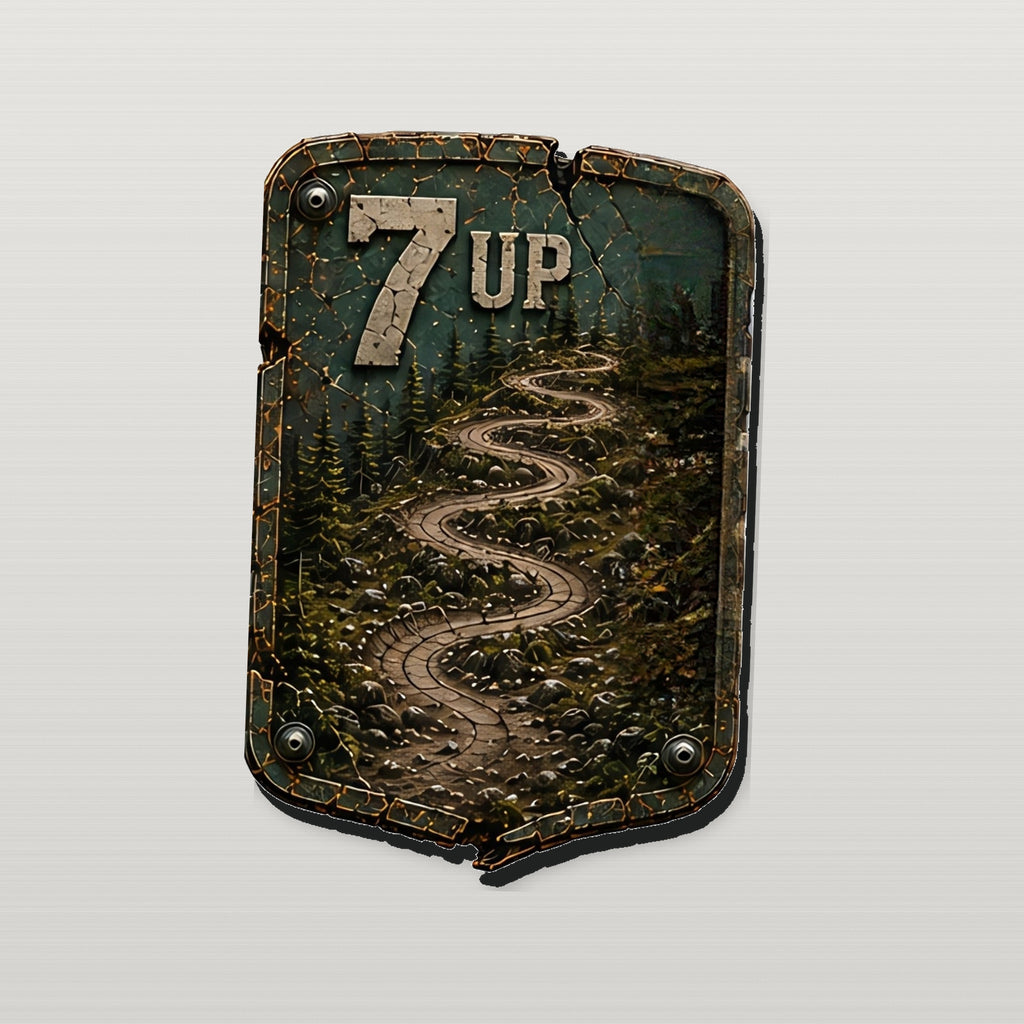 7 Up Trail Relics Contour Magnet — side-edge close-up