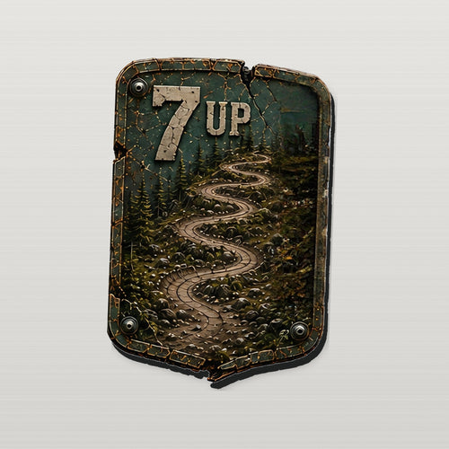 7 Up Trail Relics Contour Magnet — side-edge close-up