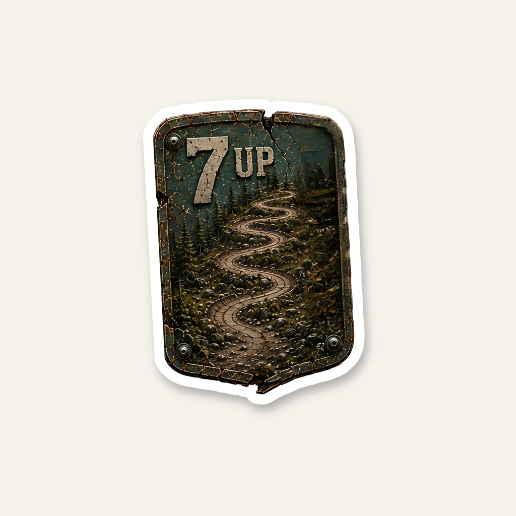 7 Up Trail Relics Matte Die-Cut Sticker — primary product mockup