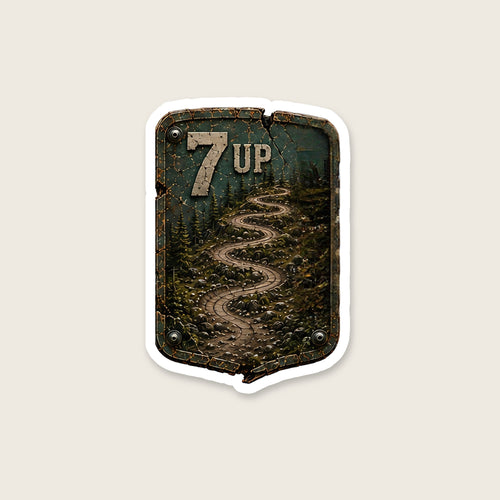 7 Up Trail Relics Matte Die-Cut Sticker — sticker close-up