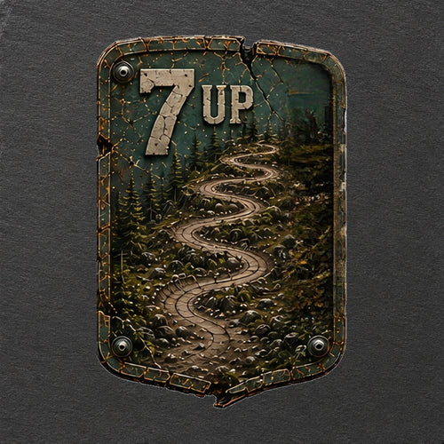 7 Up Trail Relics Slate Coaster — colour-print close-up