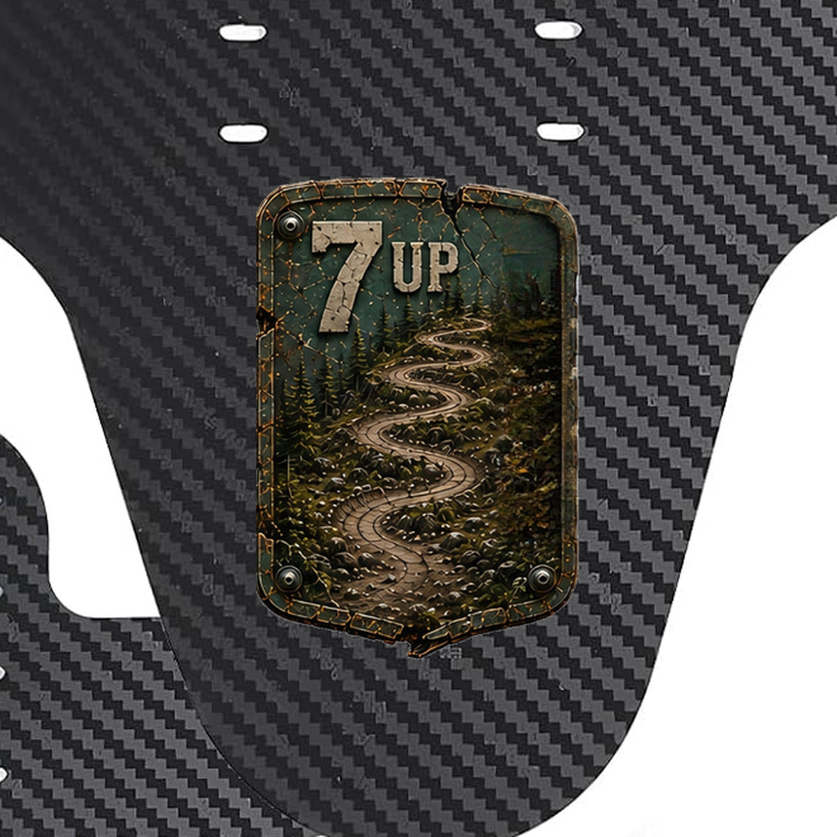 7 Up Trail Relics Mountain Bike Mudguard — print-placement close-up