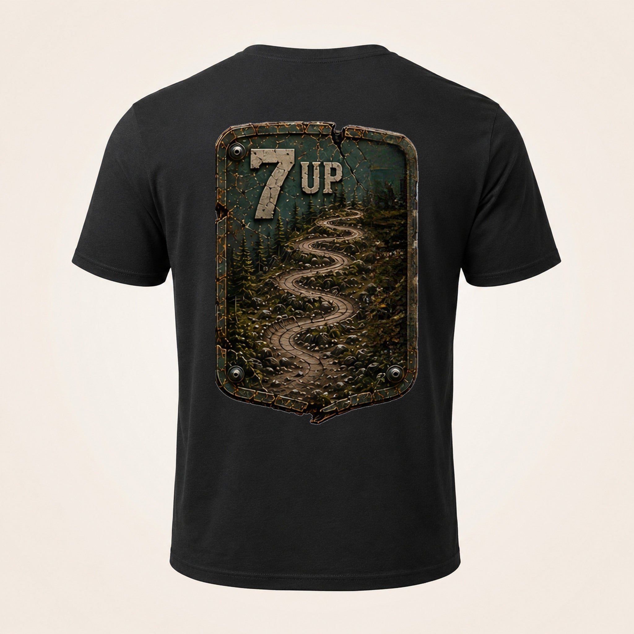 7 Up Trail Relics T-Shirt — back mockup / hero