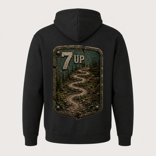 7 Up Trail Relics Pullover Hoodie — back mockup / hero