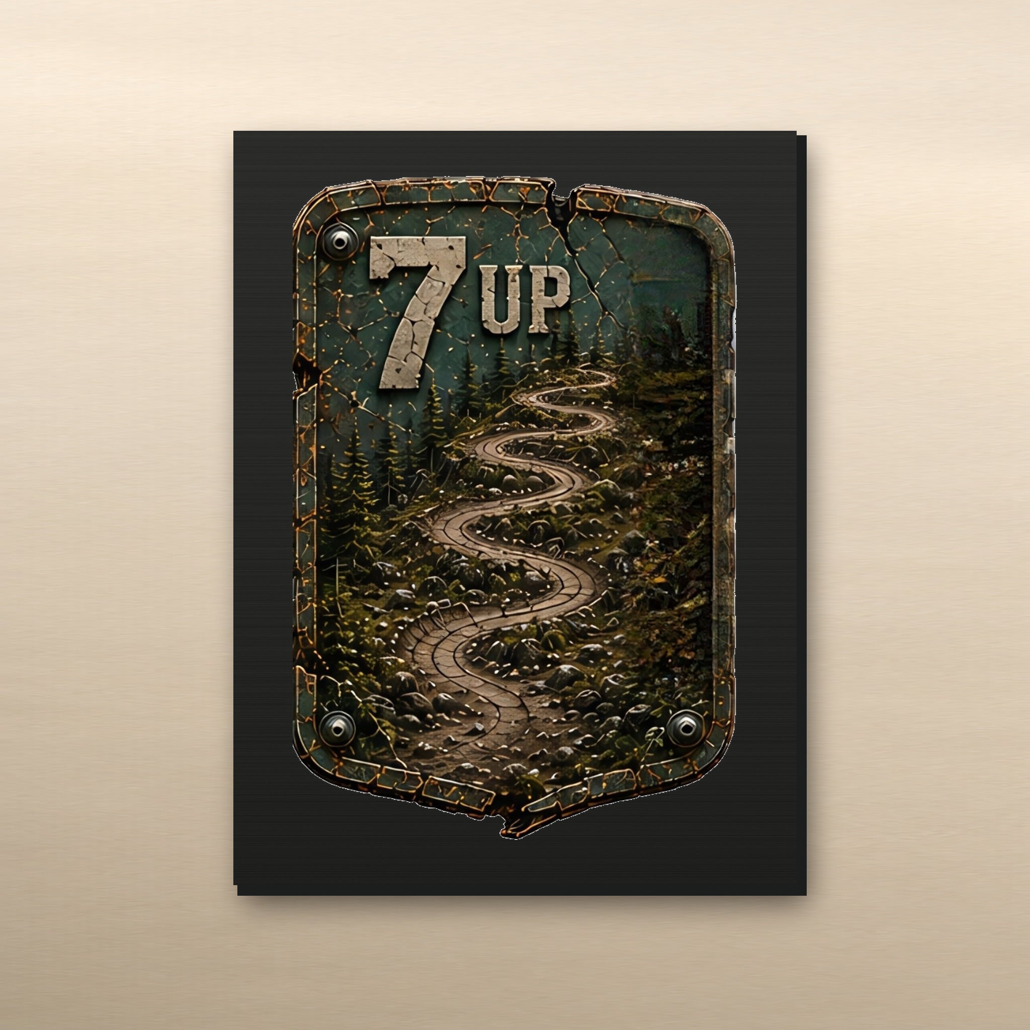 7 Up Trail Relics Small-Format Metal Painting — 7.9 × 5.9 in view