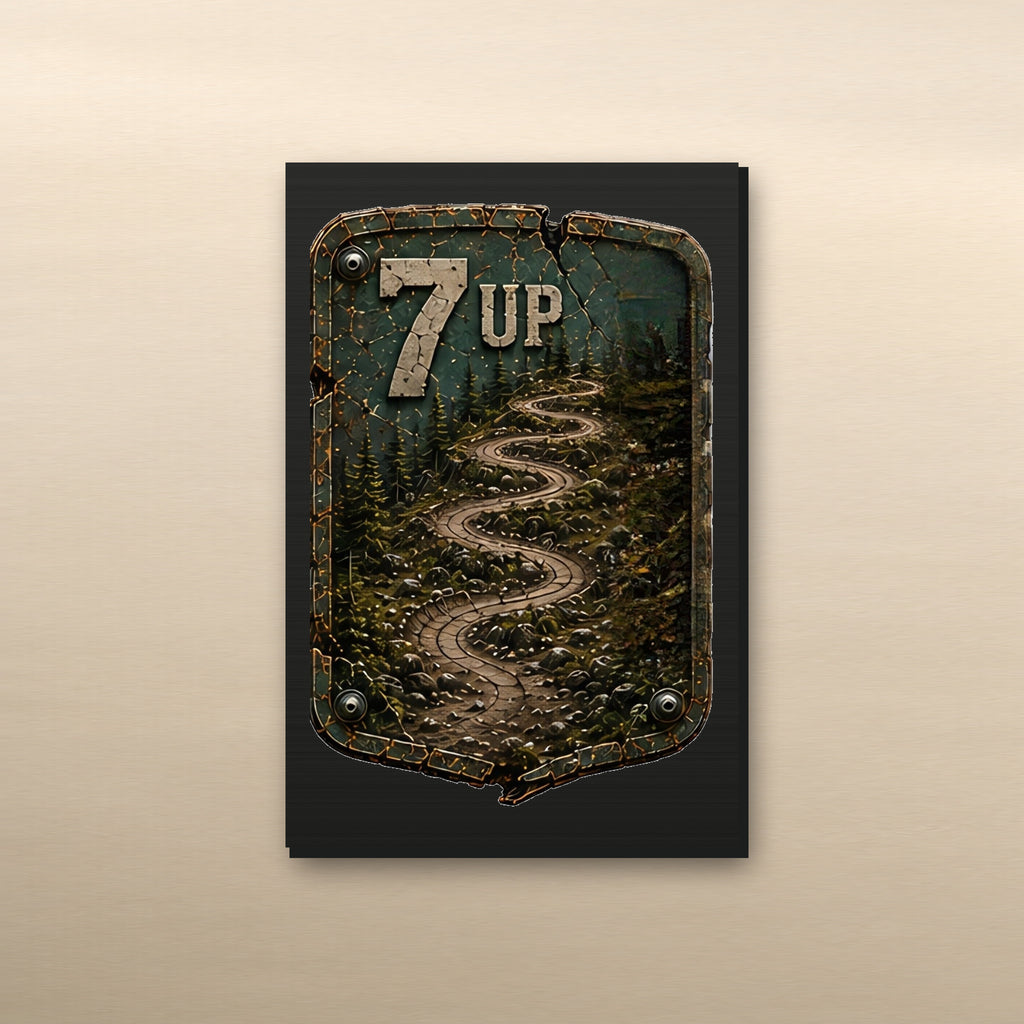 7 Up Trail Relics Small-Format Metal Painting — 5.9 × 3.9 in view