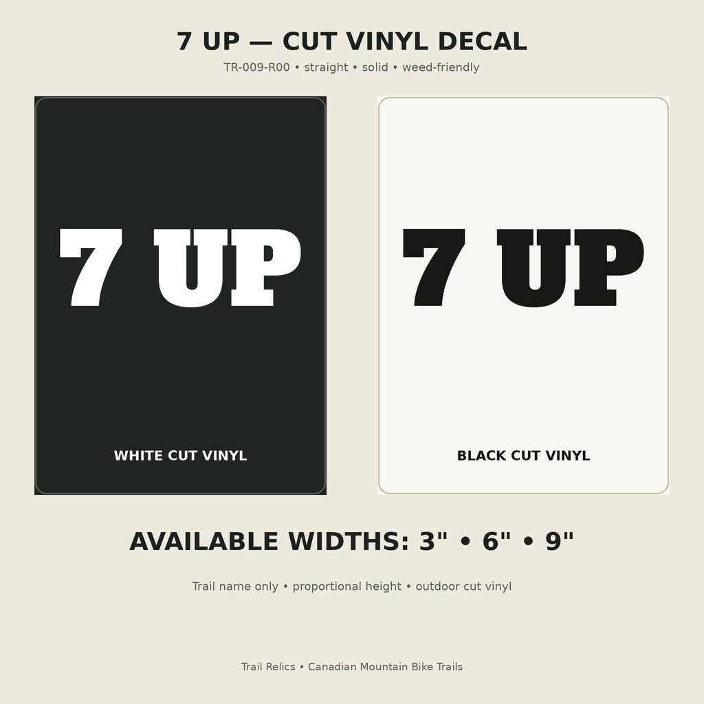 7 Up Trail Relics Name-Only Cut Vinyl Decal — primary product mockup