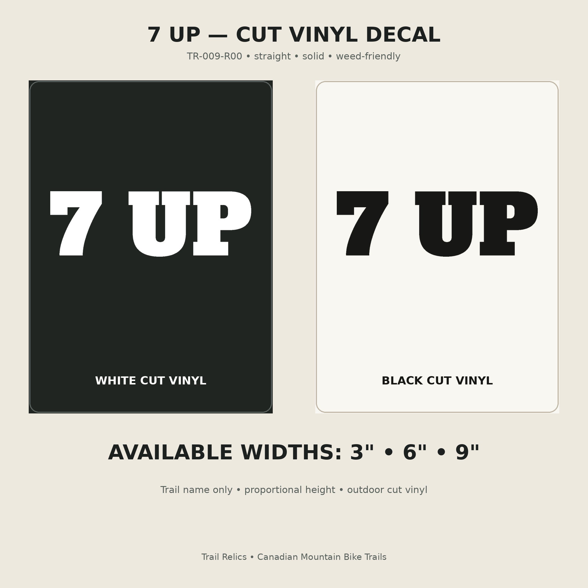 7 Up Trail Relics Name-Only Cut Vinyl Decal — primary product mockup