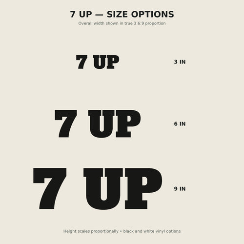 7 Up Trail Relics Name-Only Cut Vinyl Decal — size options