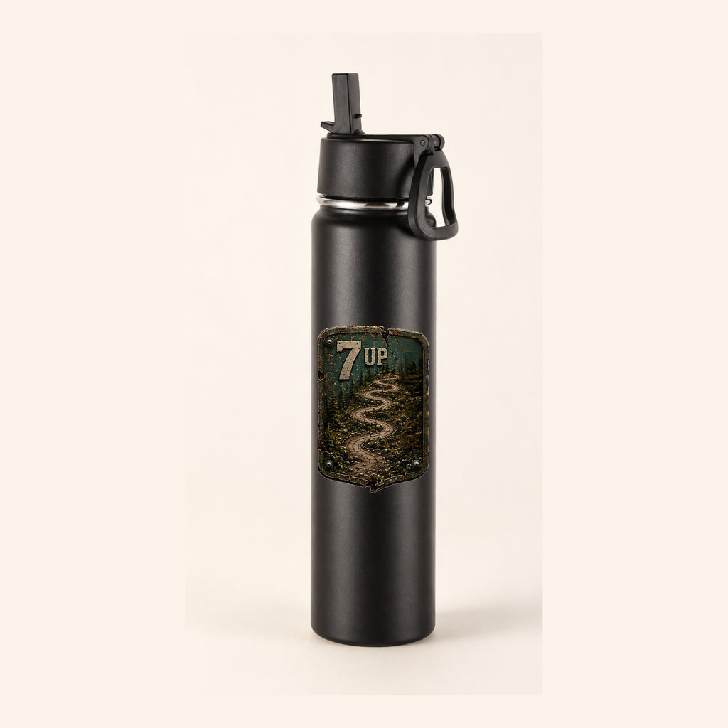7 Up Trail Relics Insulated Straw Bottle — primary product mockup