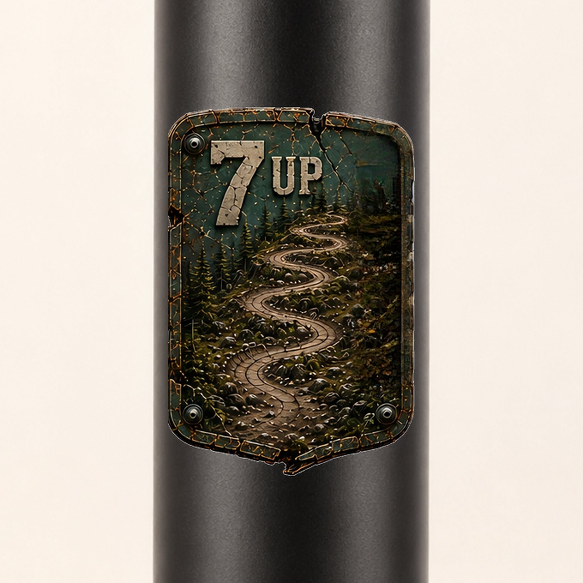 7 Up Trail Relics Insulated Straw Bottle — UV-print close-up