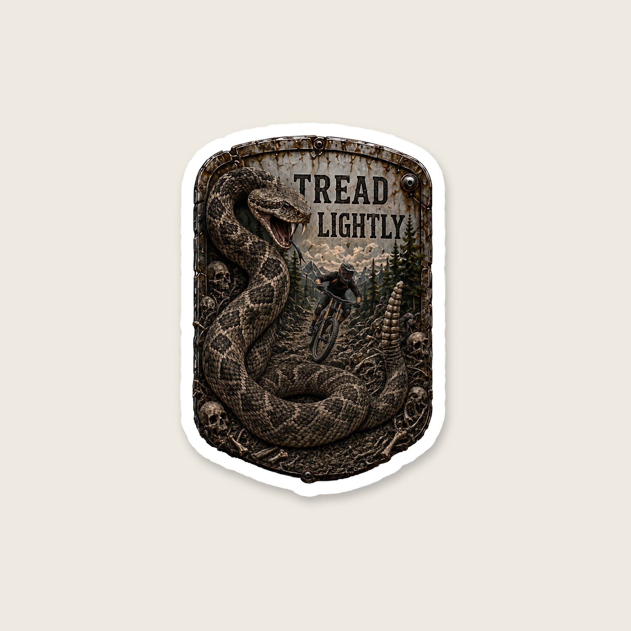 Tread Lightly Trail Relics Matte Die-Cut Sticker — sticker close-up