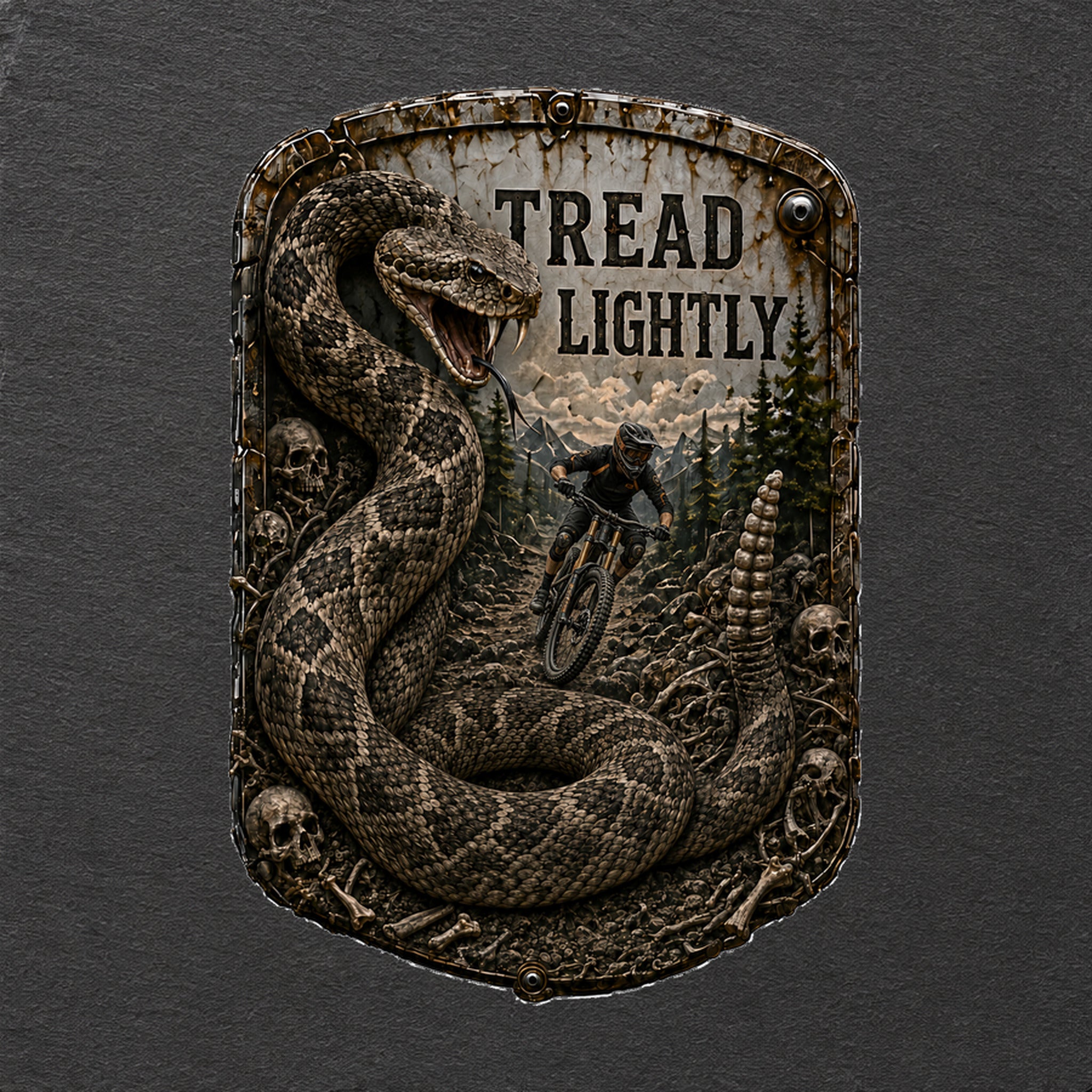 Tread Lightly Trail Relics Slate Coaster — colour-print close-up