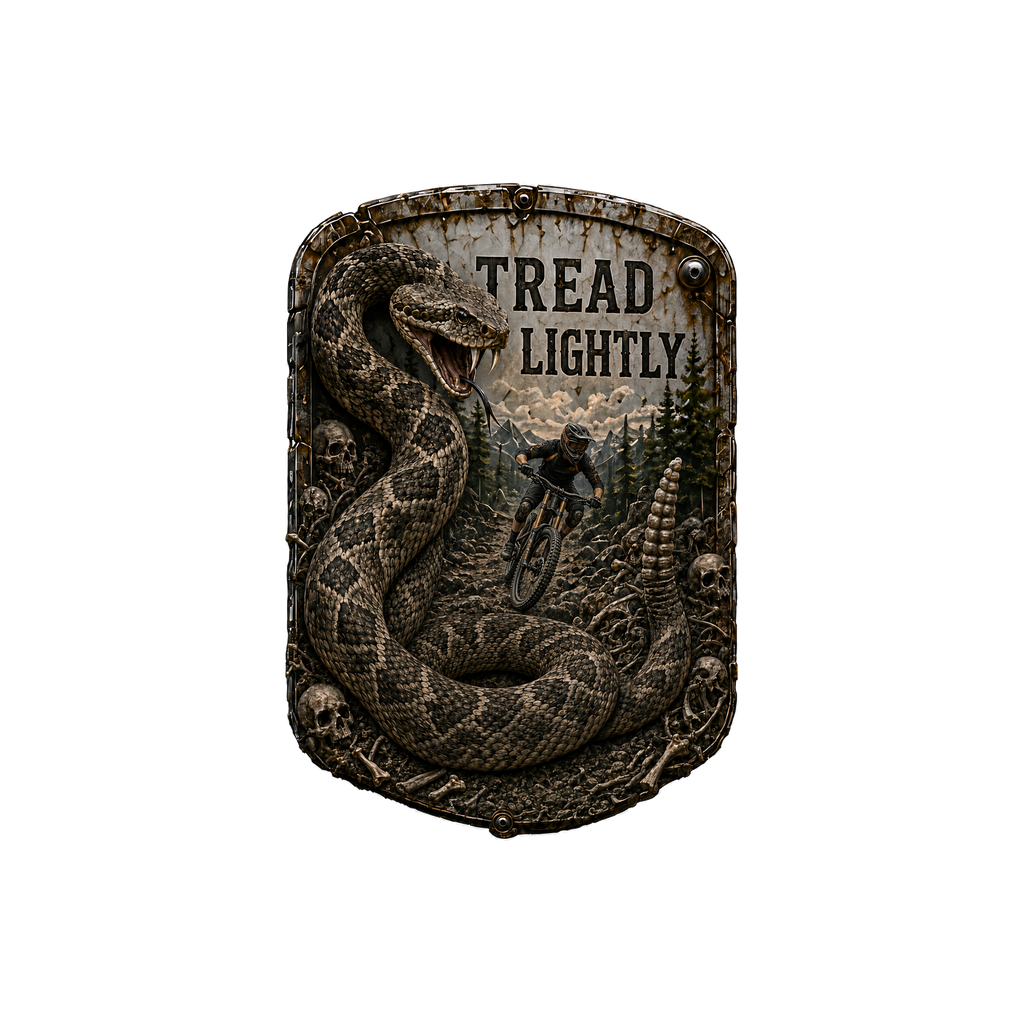 Tread Lightly Trail Relics Slate Coaster — artwork-only detail
