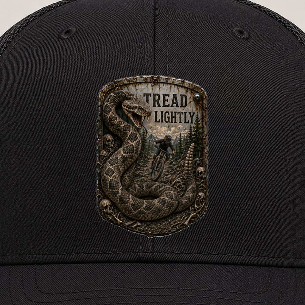 Tread Lightly Trail Relics Mid-Pro Curved-Brim Cap — front decoration close-up